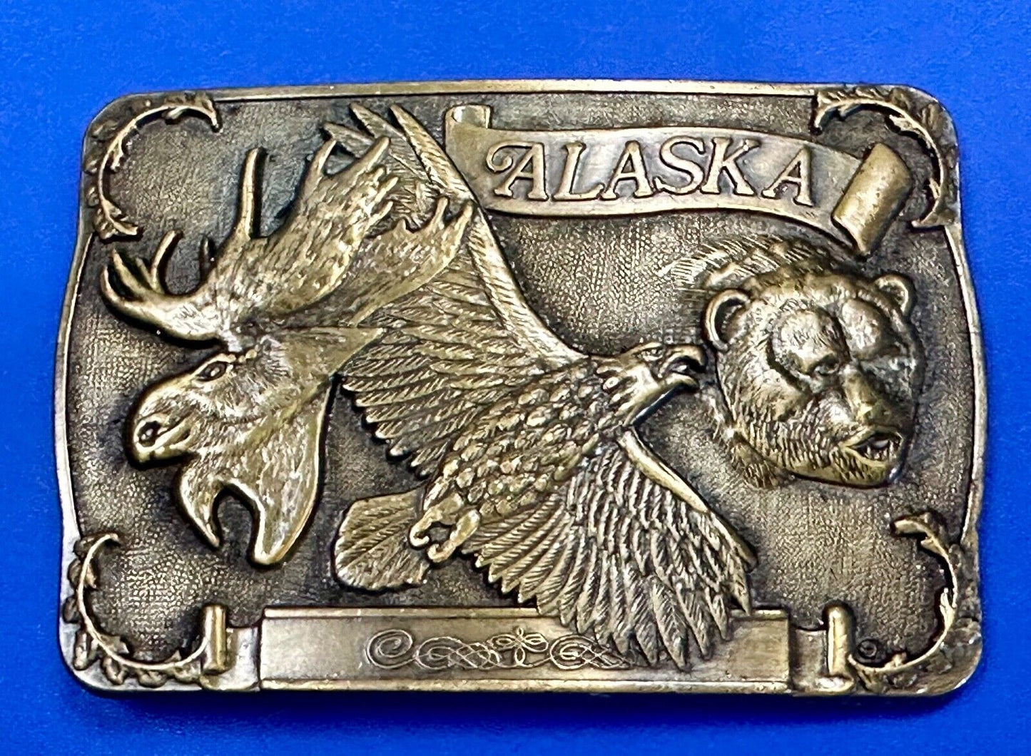 Alaska the great land State Wildlife Commemorative belt buckle. by RJ