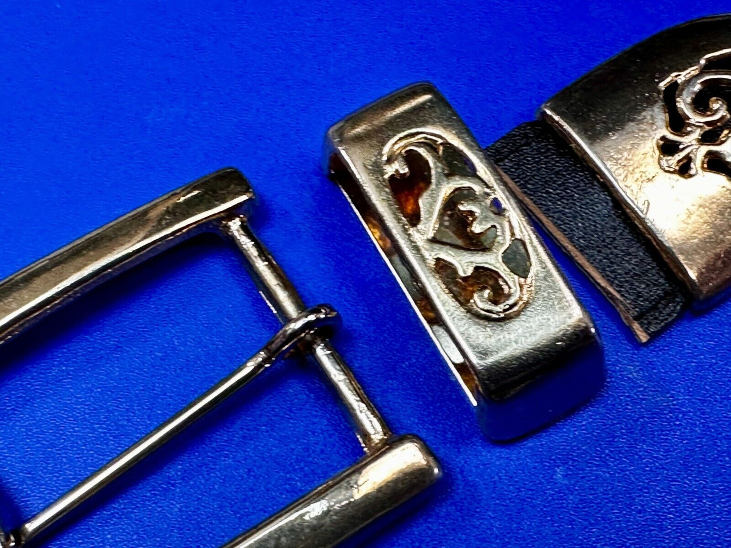 Three Piece Vintage Ranger Belt Buckle Set - Keeper & Tip Included