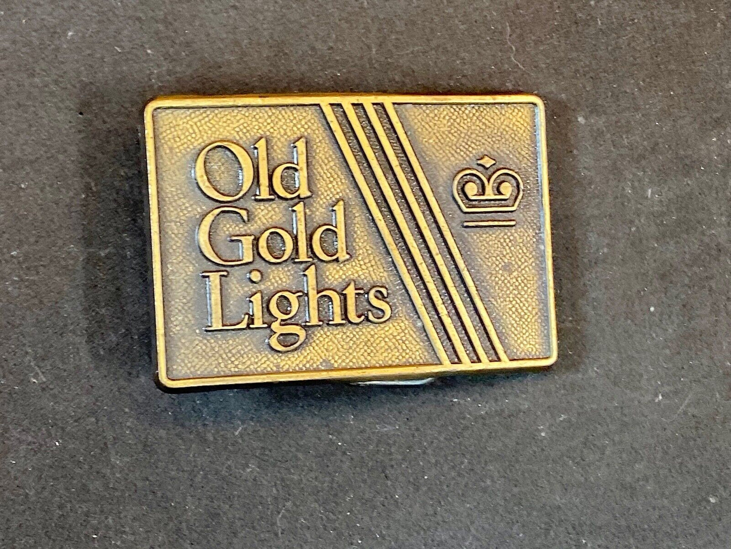 Vintage Advertising Old Gold Lights Tobacco Cigarette Company Belt Buckle Ldl