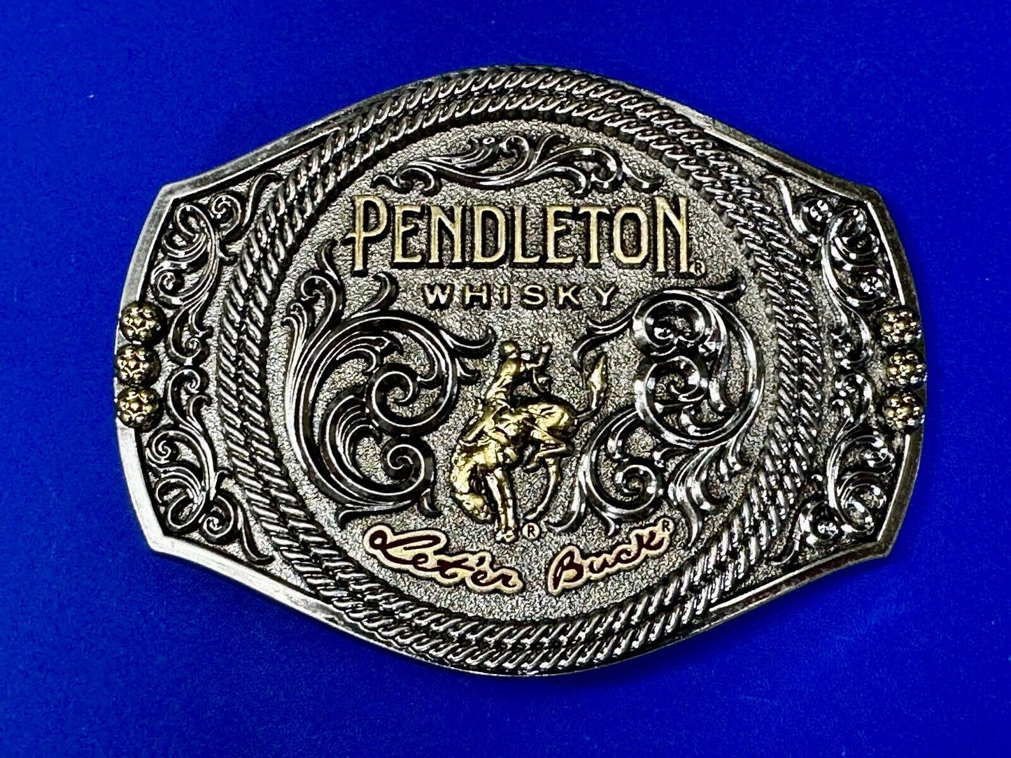 2021 PENDLETON Whisky Let'er Buck Rodeo Cowboys Montana Silversmiths Belt Buckle