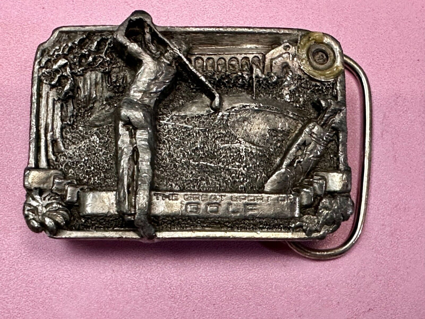 The Great Sport of Golf Golfer Vintage Belt Buckle by Bergamot Brass Works L-86