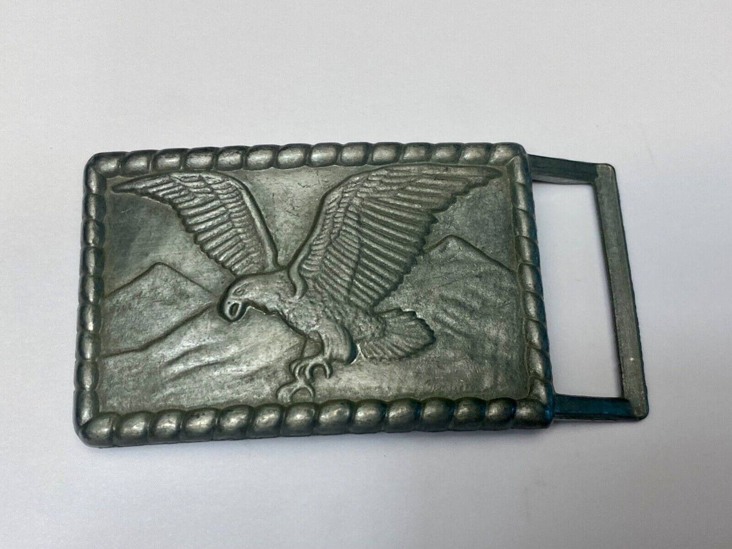 Vintage EAGLE Belt Buckle American Americana USA Biker Mountains Classic
