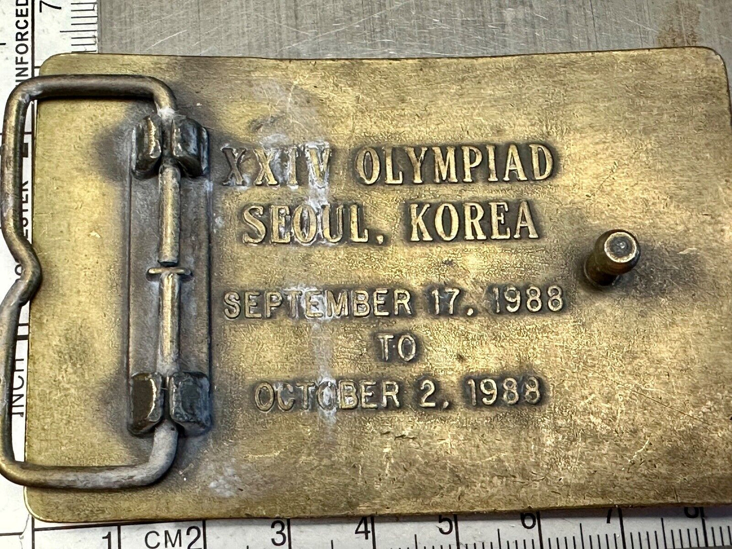 1988 Olympics US Shooting Team USA Belt Buckle Seoul Korea Official Sponsor