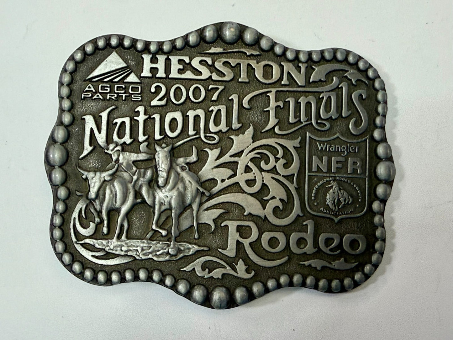 2007 Hesston Wrangler National Finals Rodeo Montana Silversmiths Belt Buckle