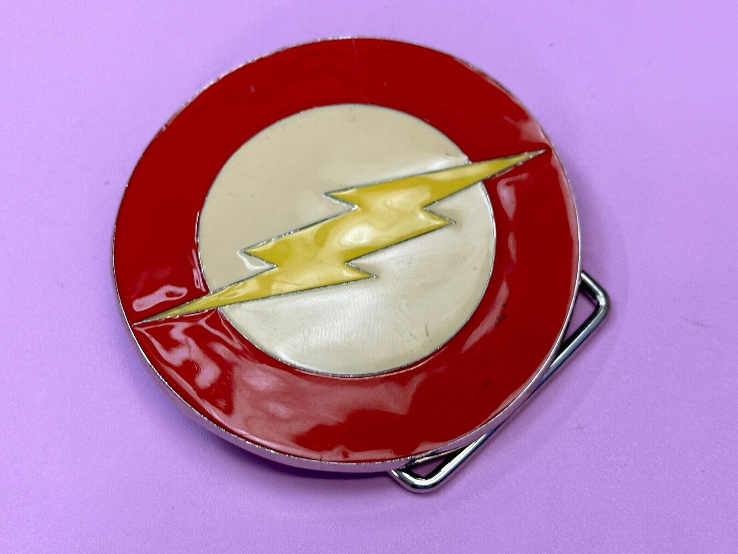 The Flash - Round Emblem Lightning Bolt Belt Buckle by DC Comics and GTO