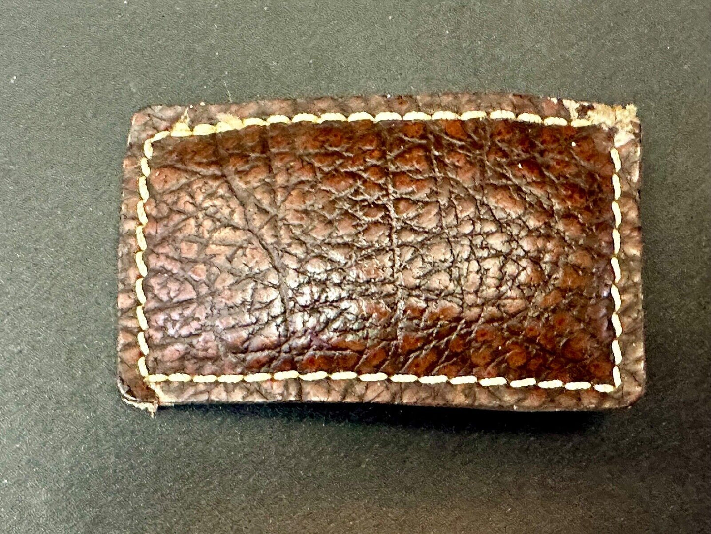 vintage brown leather belt buckle to restore