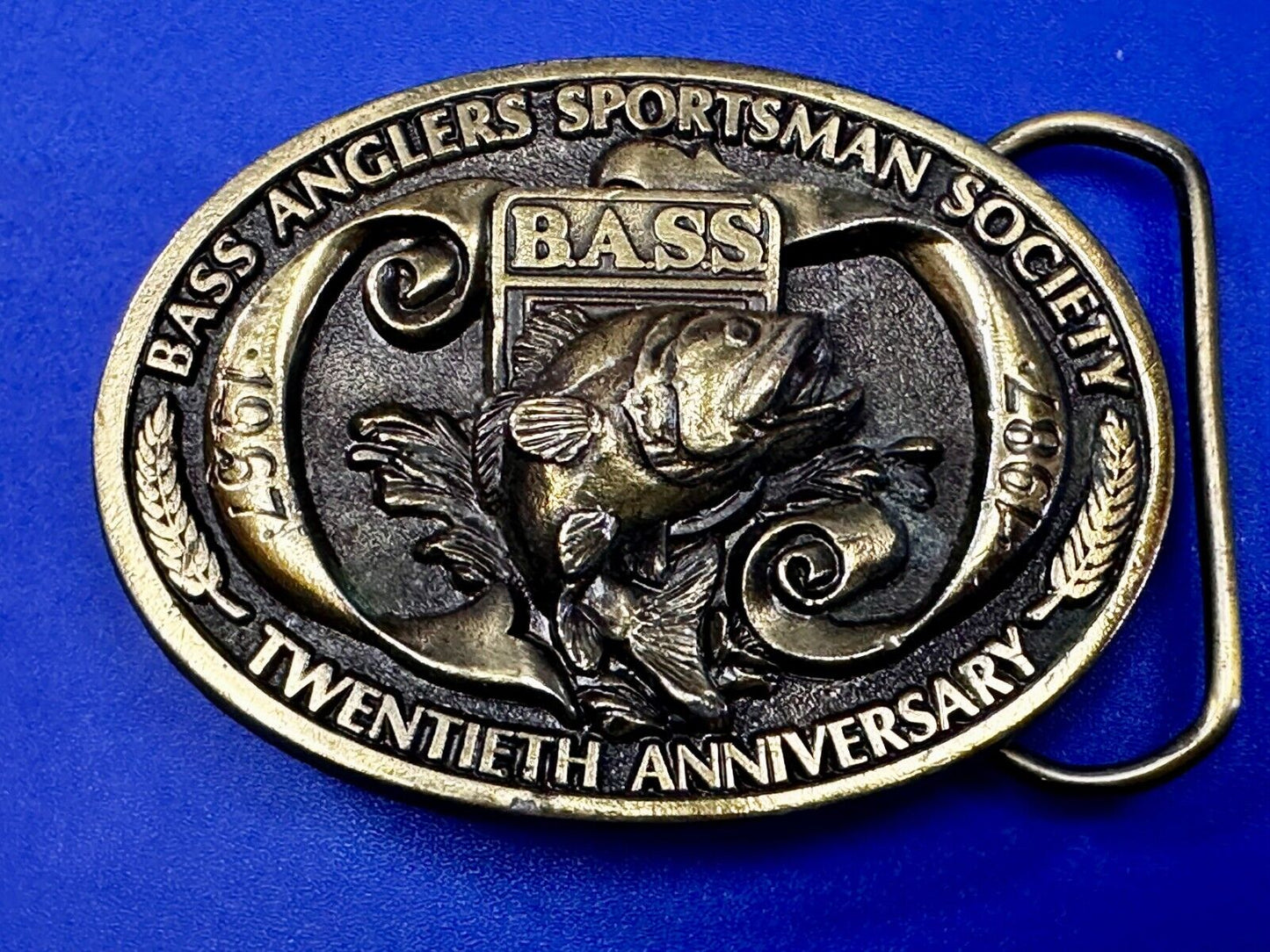 Bass Anglers Sportsman Society 20th Anniversary Fishing Club Belt Buckle