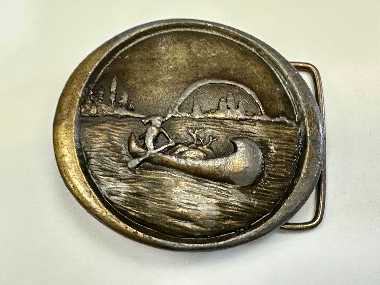 Vintage 1976 Native American Indian, Indiana Metal Craft belt buckle W-99