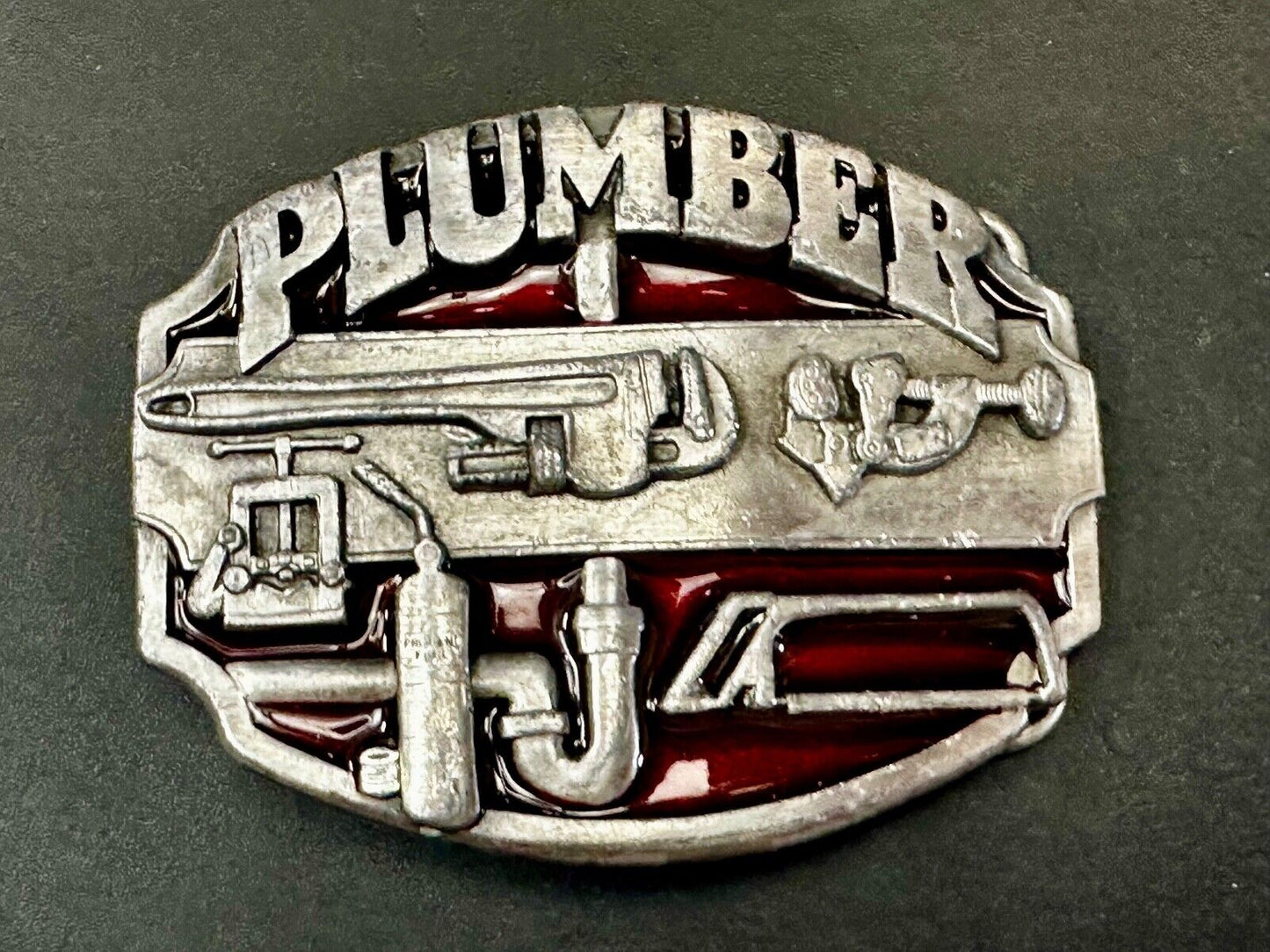 1987 Plumber by Siskiyou Buckle Co. K-50 Job Profession Vintage Belt Buckle
