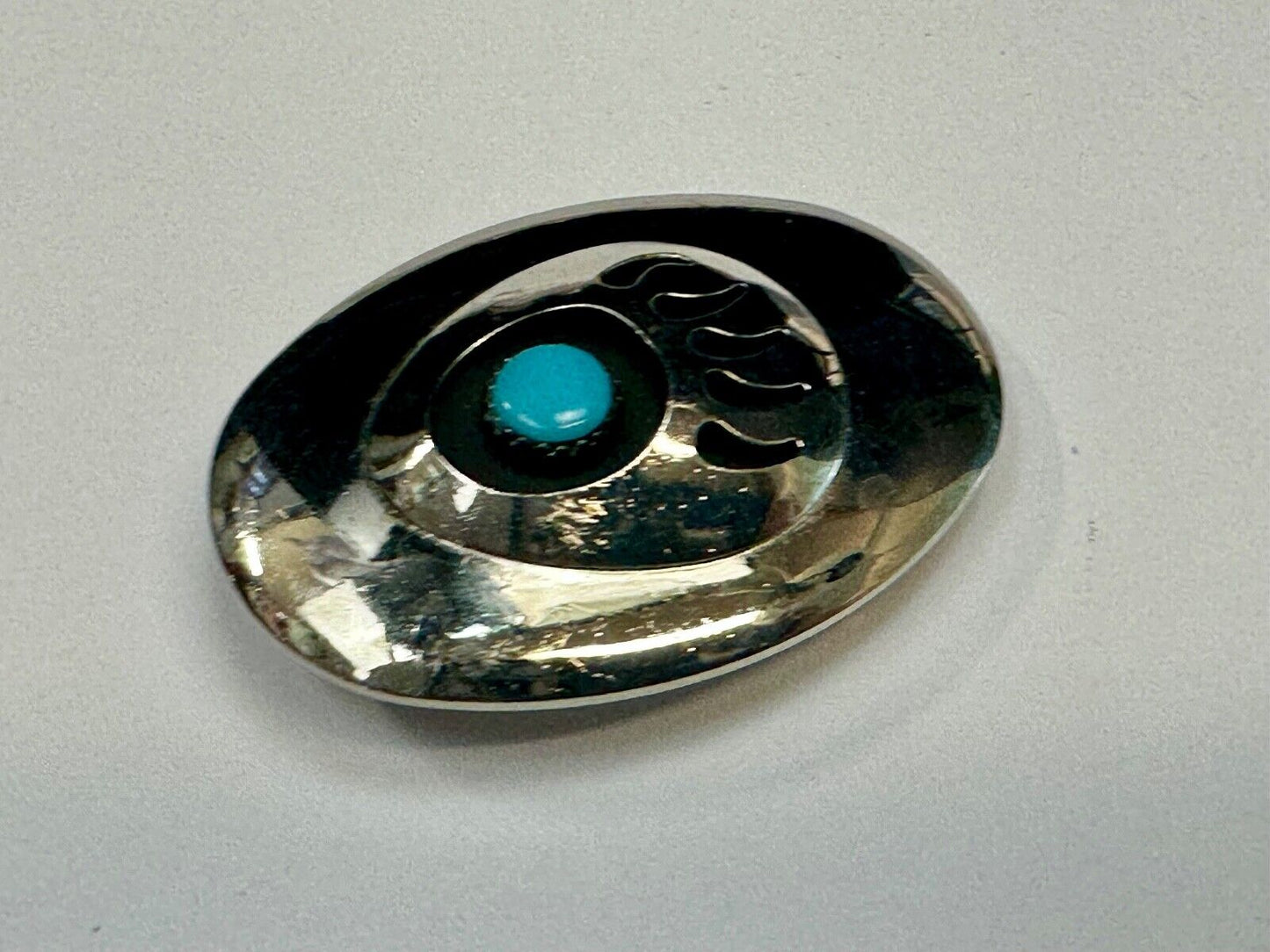 BC - Vintage B Cayaditto Zuni Bear Claw oval Belt Buckle