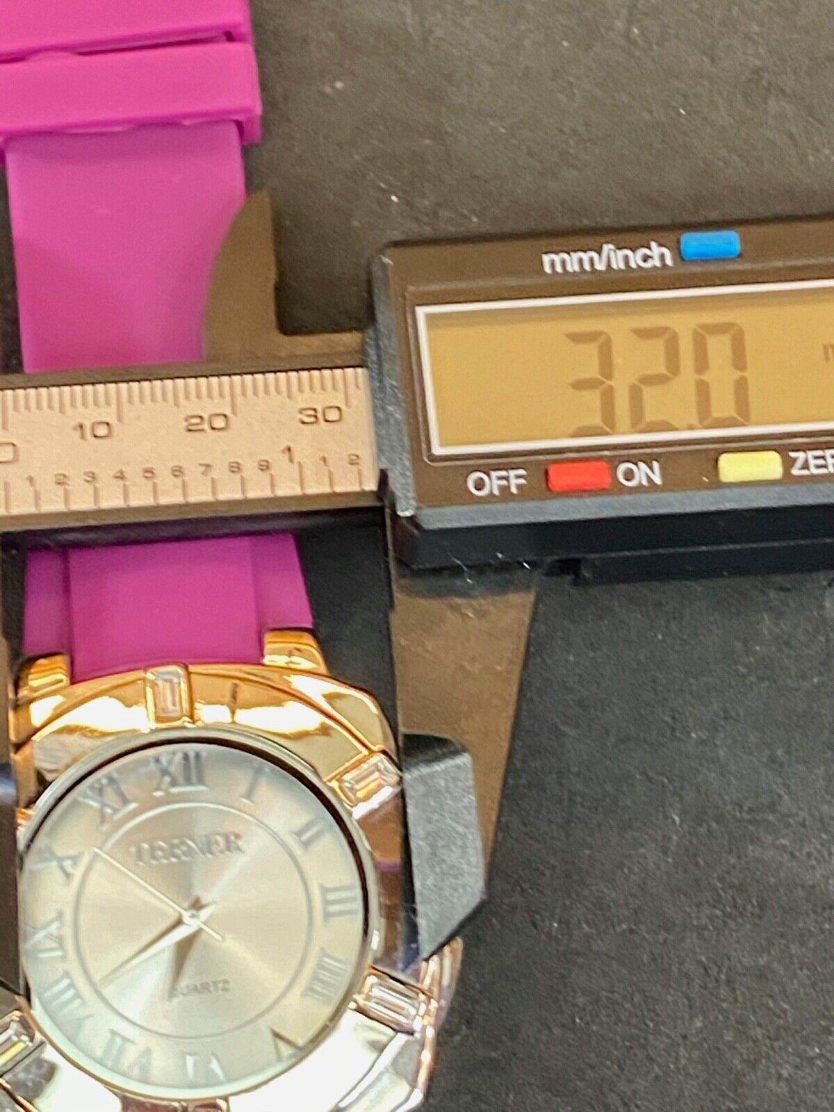 Terner 052009-1 Women's Watch - Pink Band Rhinestone Accents - New Battery