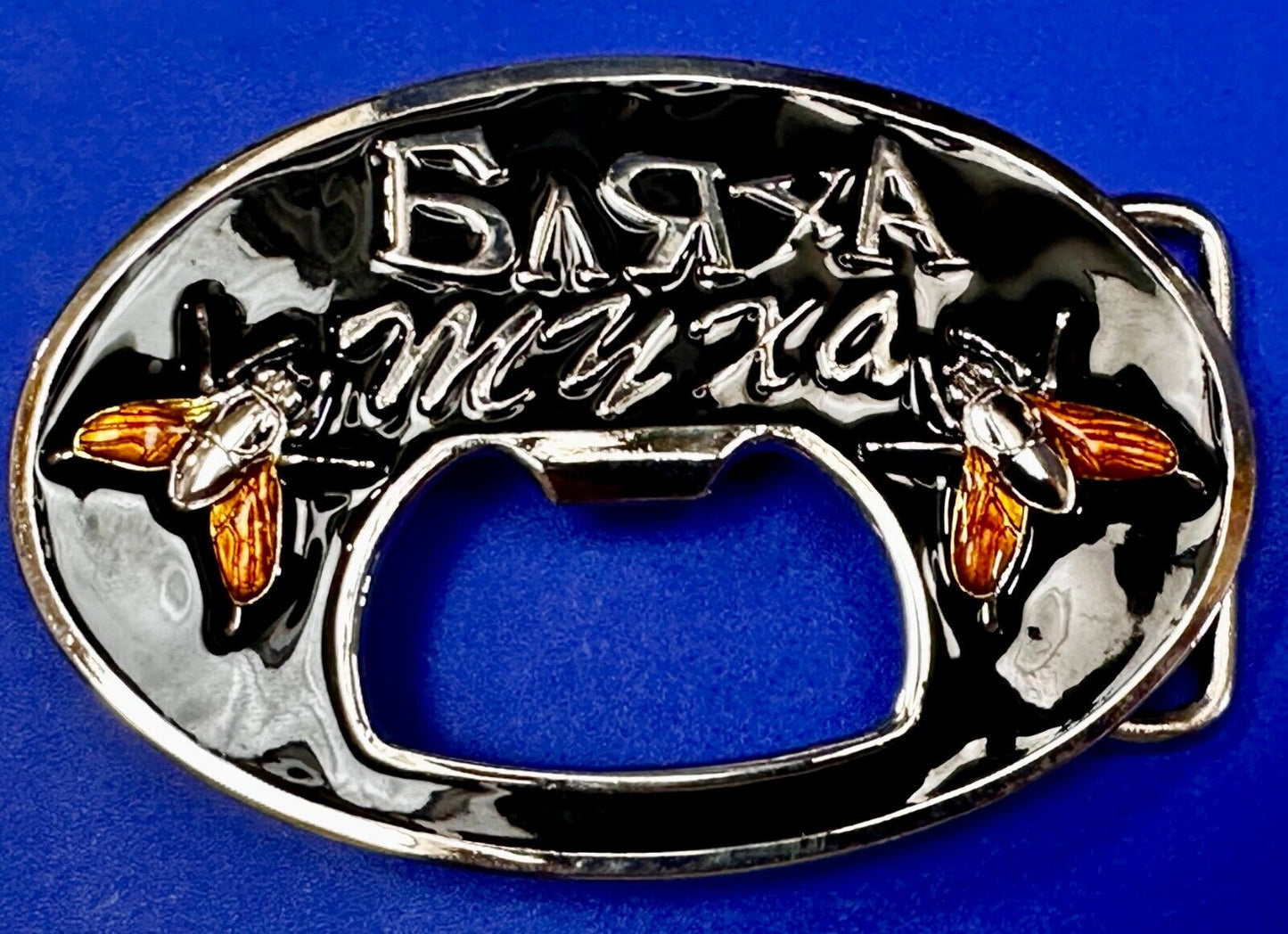 Barxa Muxa with Flying Bee Hornet Design Belt Buckle with Bottle Opener
