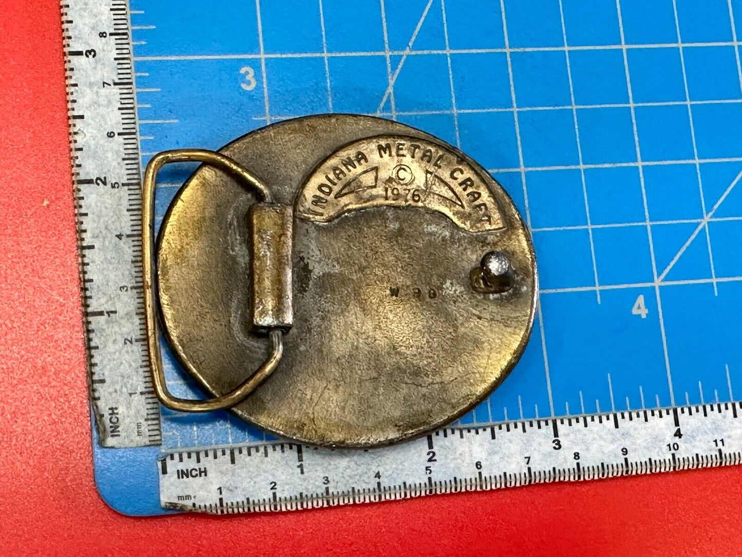 Vintage 1976 Native American Indian, Indiana Metal Craft belt buckle W-99
