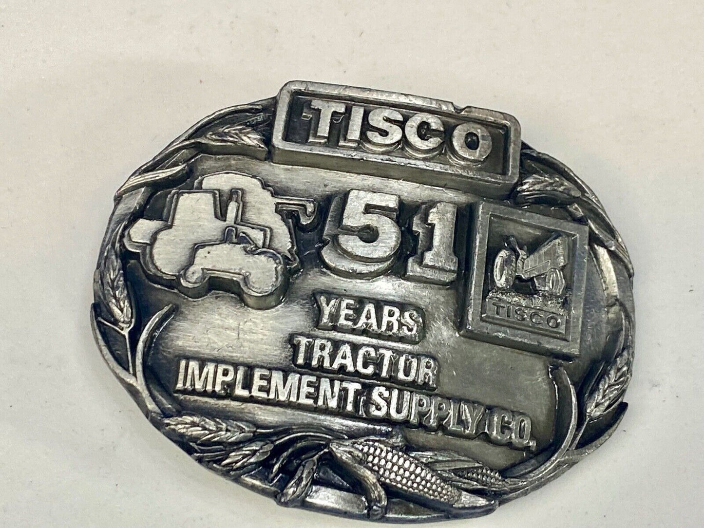 1988 Tisco Tractor Implement Supply Agriculture Farm Supply 51 Year Belt Buckle