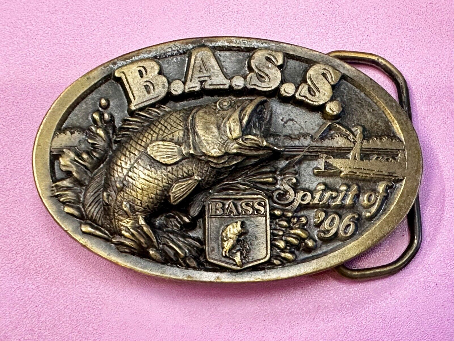 Bass Anglers Sportsman Society Spirit of 76 Bicentennial Fishing Belt Buckle