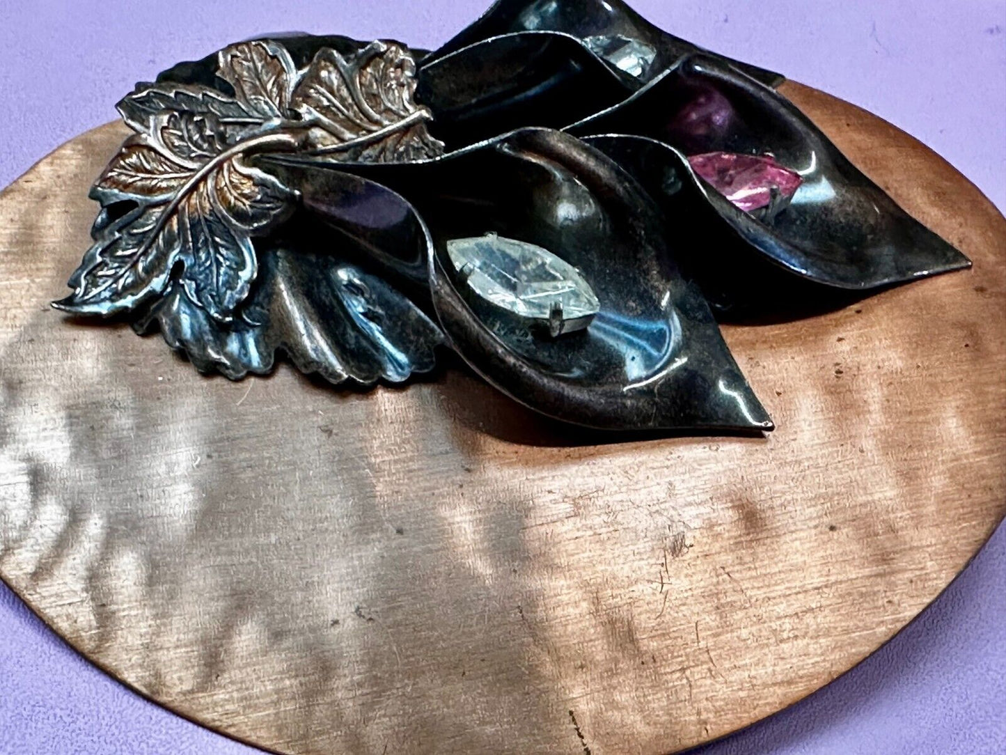 Beautiful Artisan Lilly Flower Sash Multiple Rhinestone Accented Belt Buckle