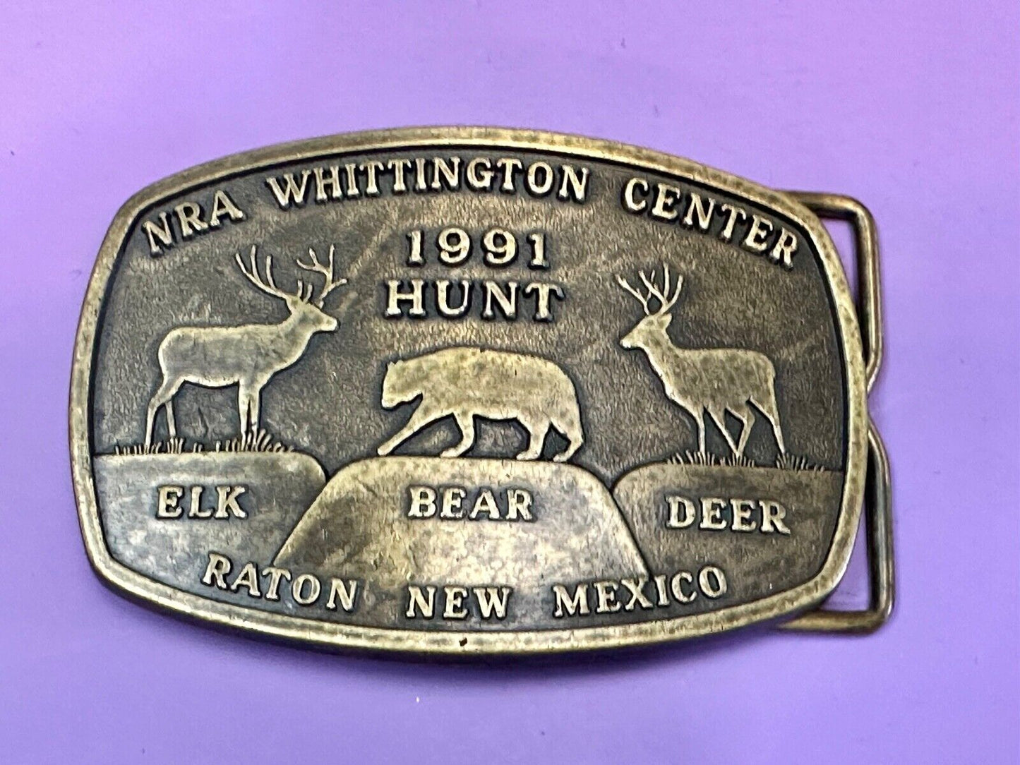 1991 Hunt Raton New Mexico vintage belt buckle from NRA Whittington Center