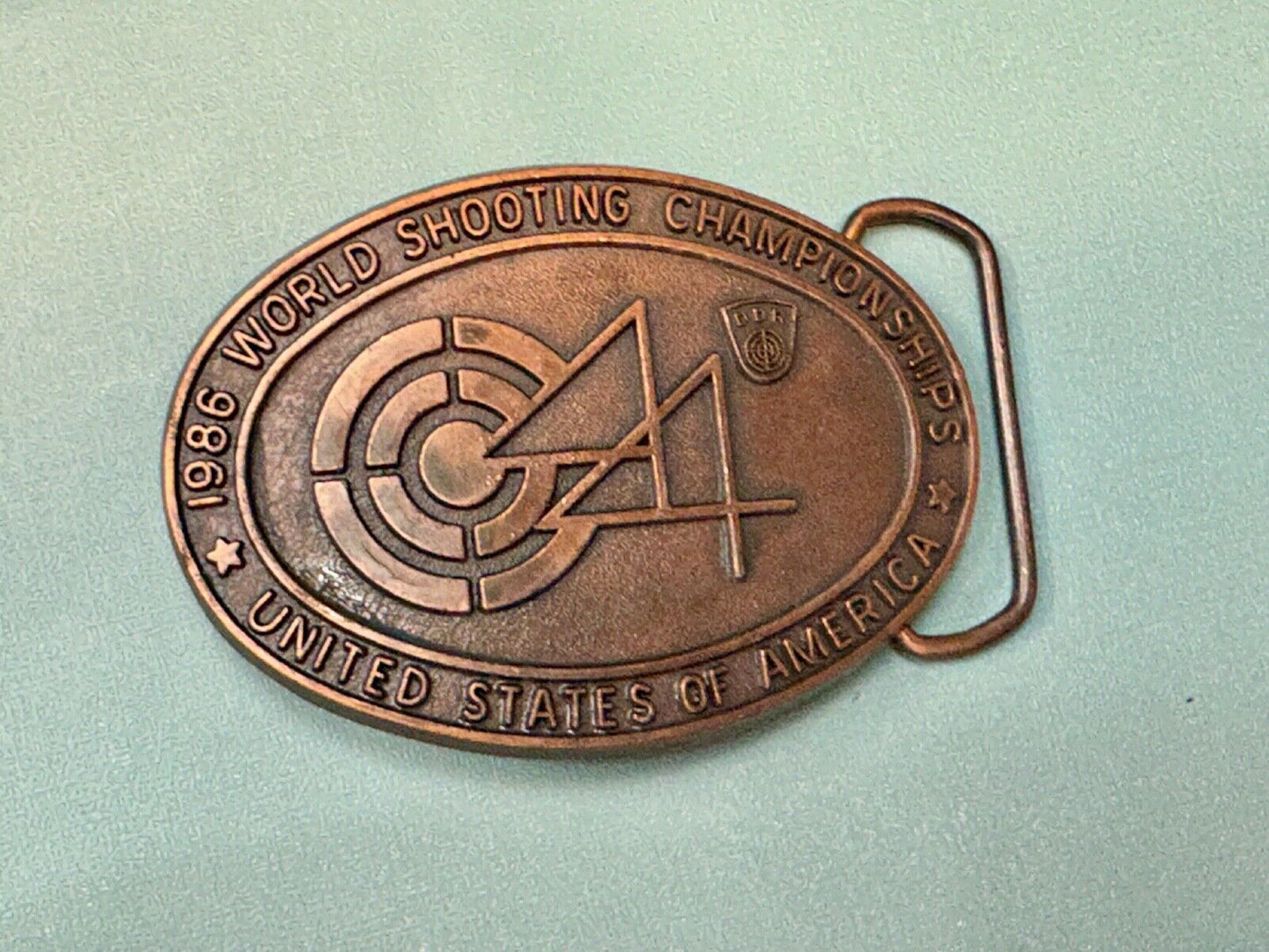 Vintage 1996 44 Wold Shooting Championships United States of America belt buckle