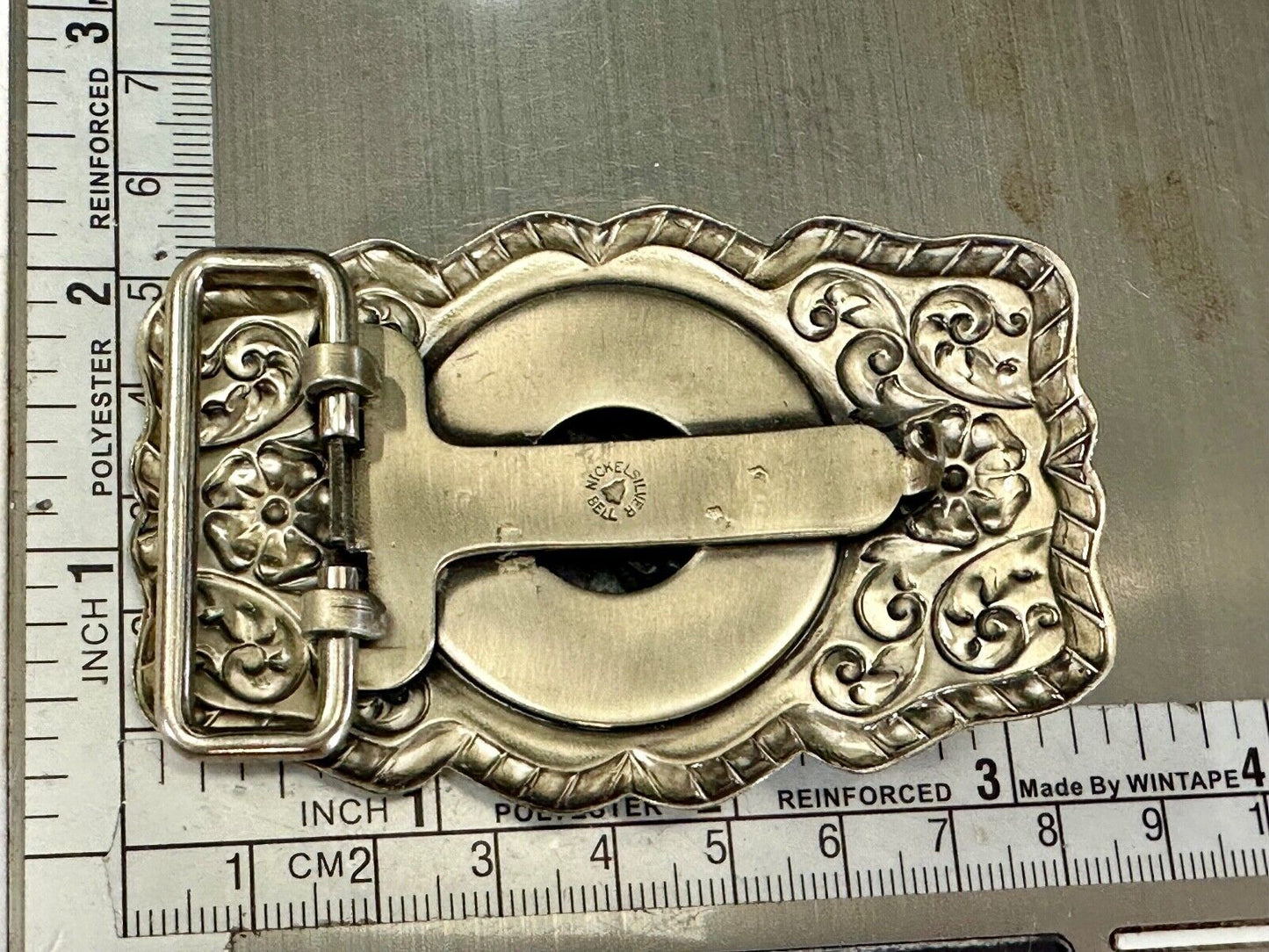 BELL Trading Post NICKEL SILVER Horse head bust profile belt buckle