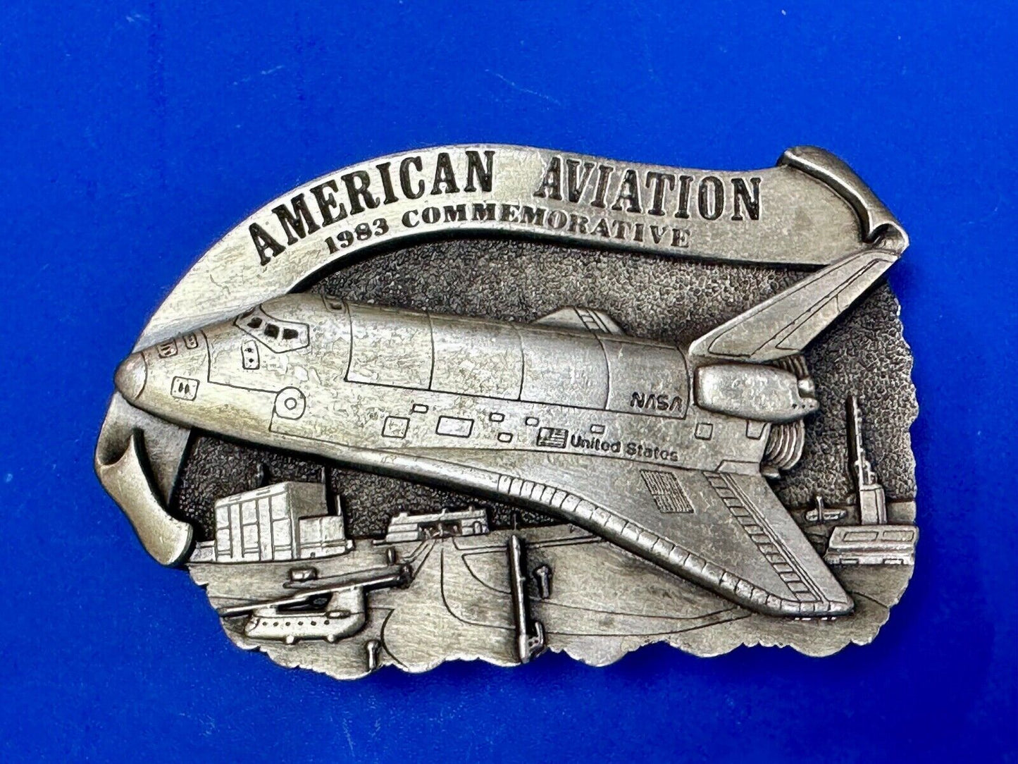 1983 American Aviation Commemorative Plane Pilots belt buckle by Arroyo Grande