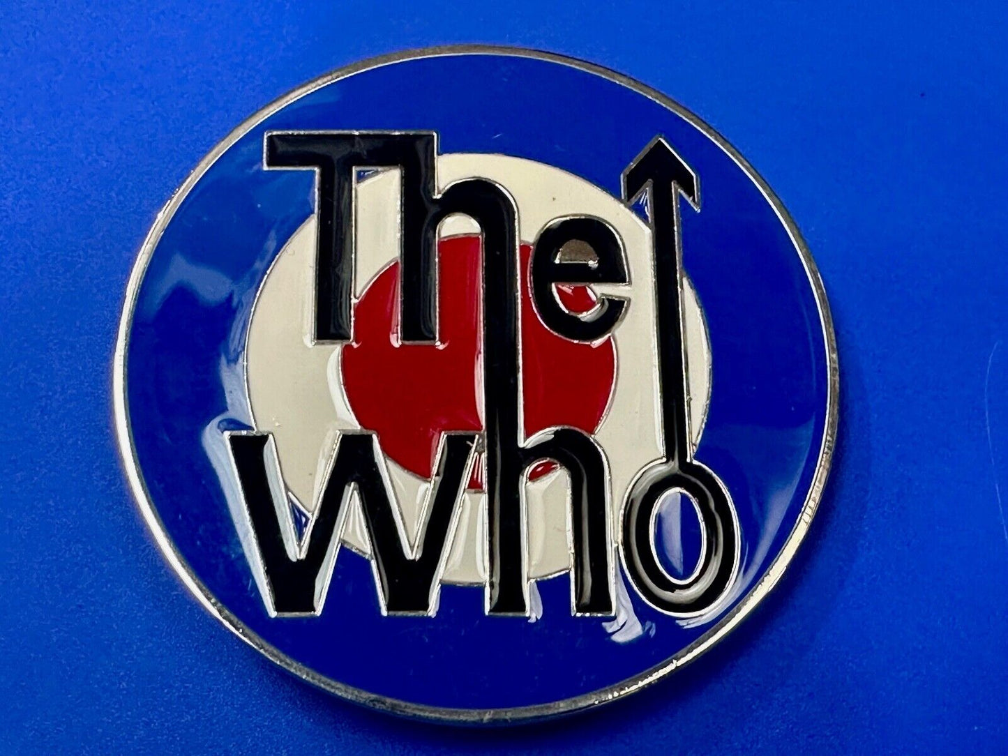 The Who Iconic Band Belt Buckle 2005 Bravado Merchandising Logo Oval Painted