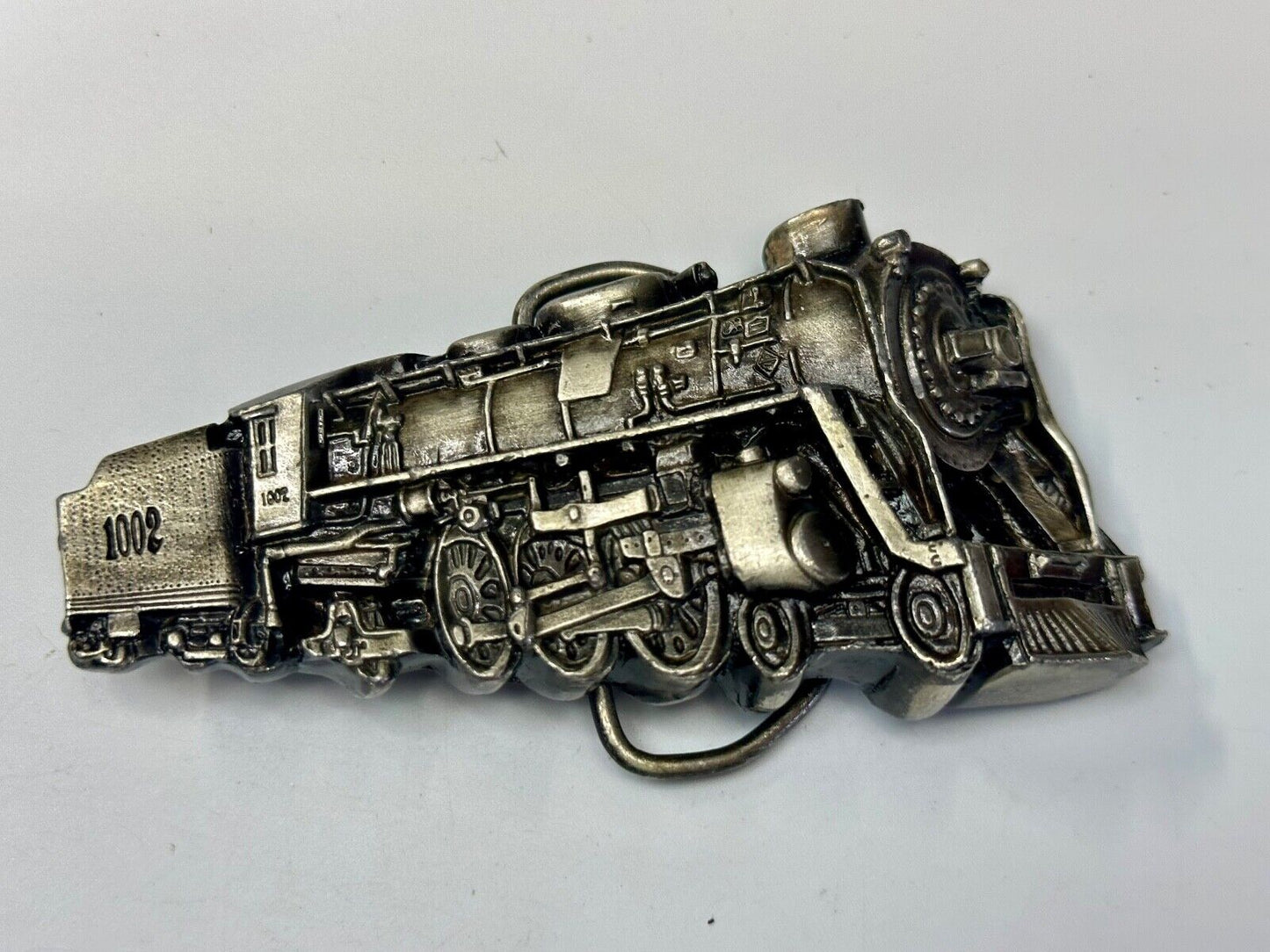 Train Steam Locomotive #1002 Vintage 1978 Cutout RR Bergamot Belt Buckle