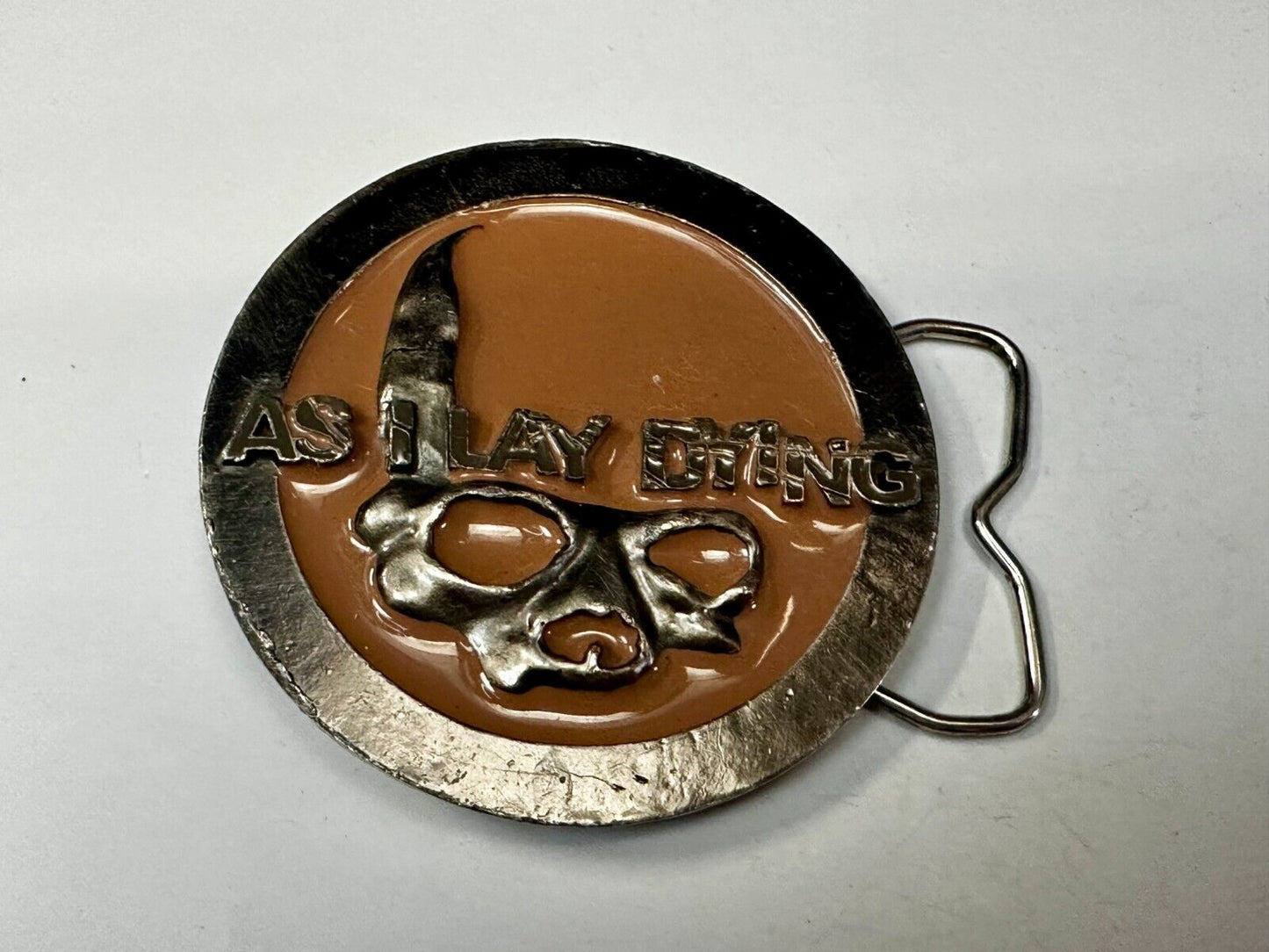 2005 As I Lay Dying Heavy Metal Rock Band Round Skull Music Belt Buckle