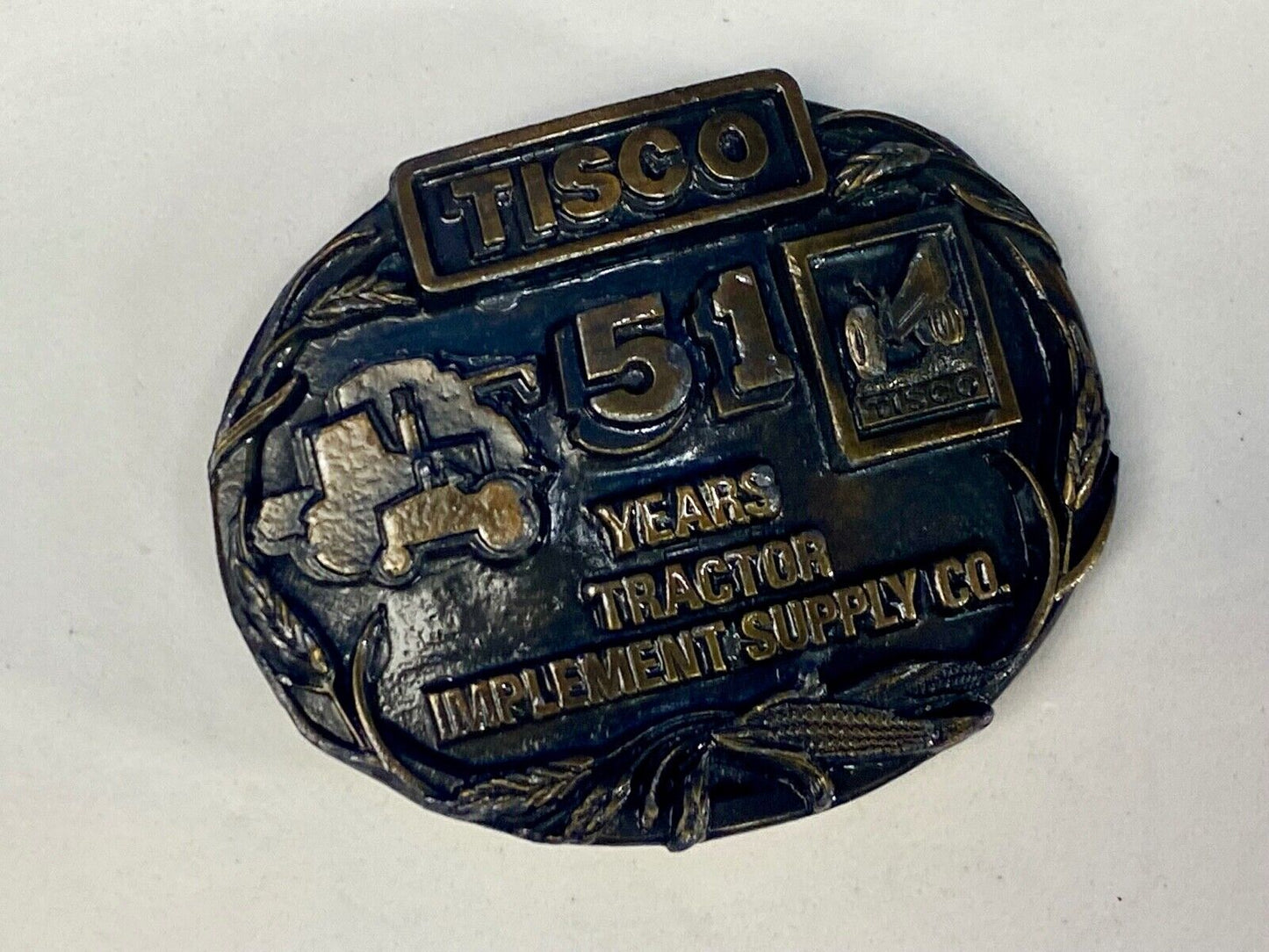 1988 Tisco Tractor Implement Supply Agriculture Farm Farming 51 Year Belt Buckle