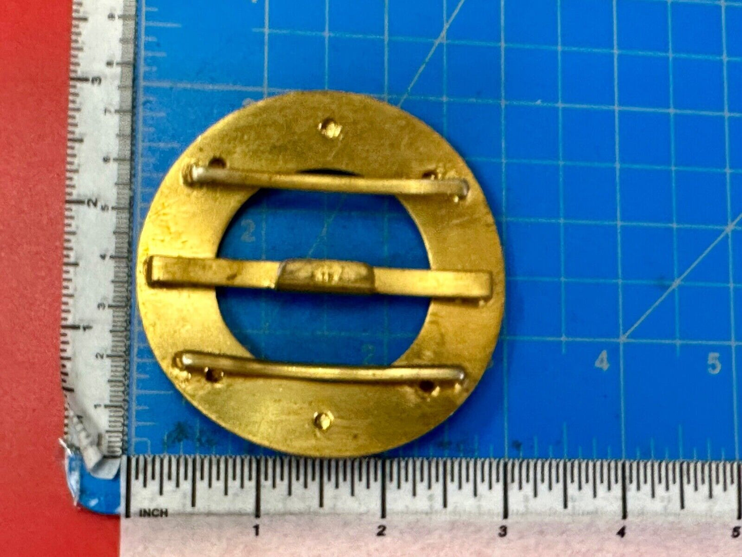 Turret & Bardach TB signed Antique round curved belt buckle slide sash