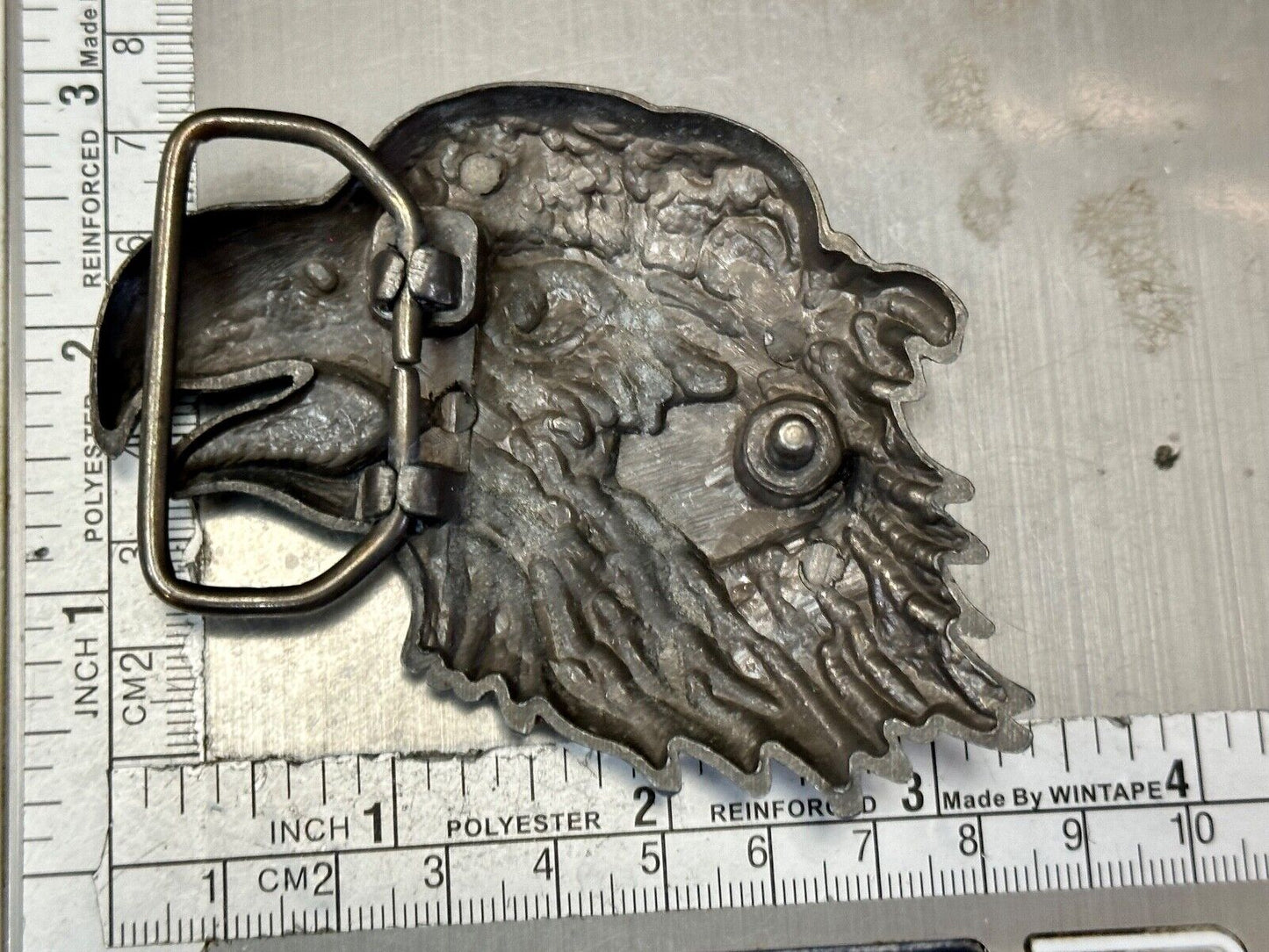Bikers Eagle USA Motorcycle Rider figural cutout Head beak bandana belt buckle