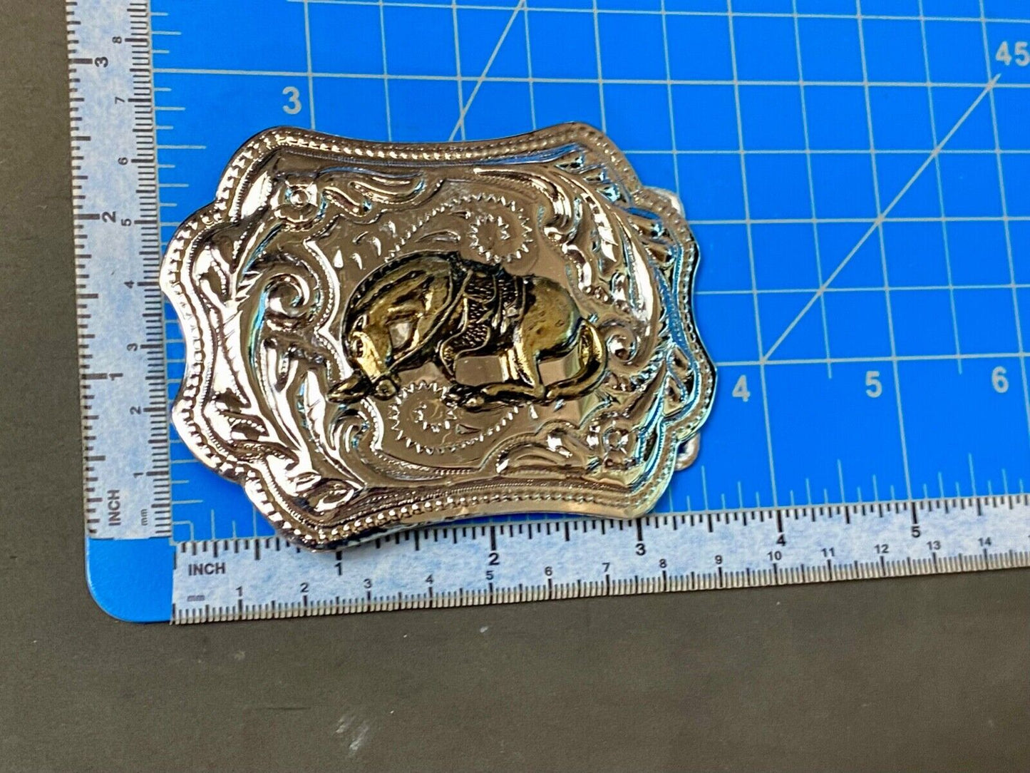 Vintage Horse End of the Trail two tone western belt buckle