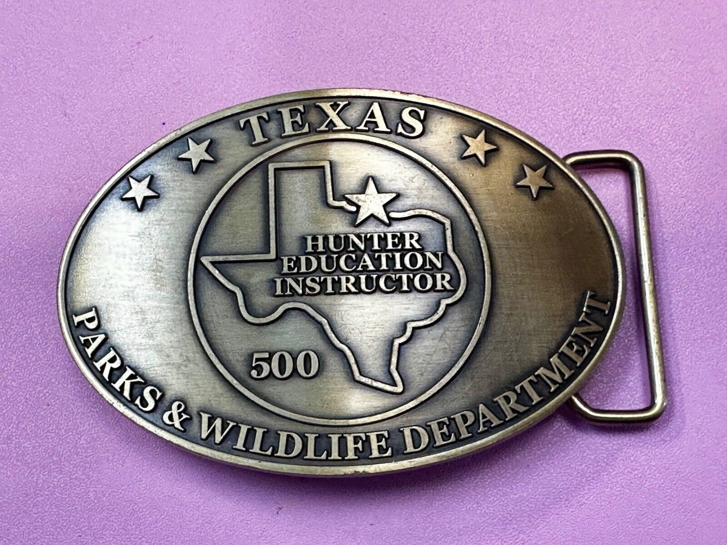 Texas Hunter Education Instructor 500 Parks & Wildlife Dept Belt Buckle