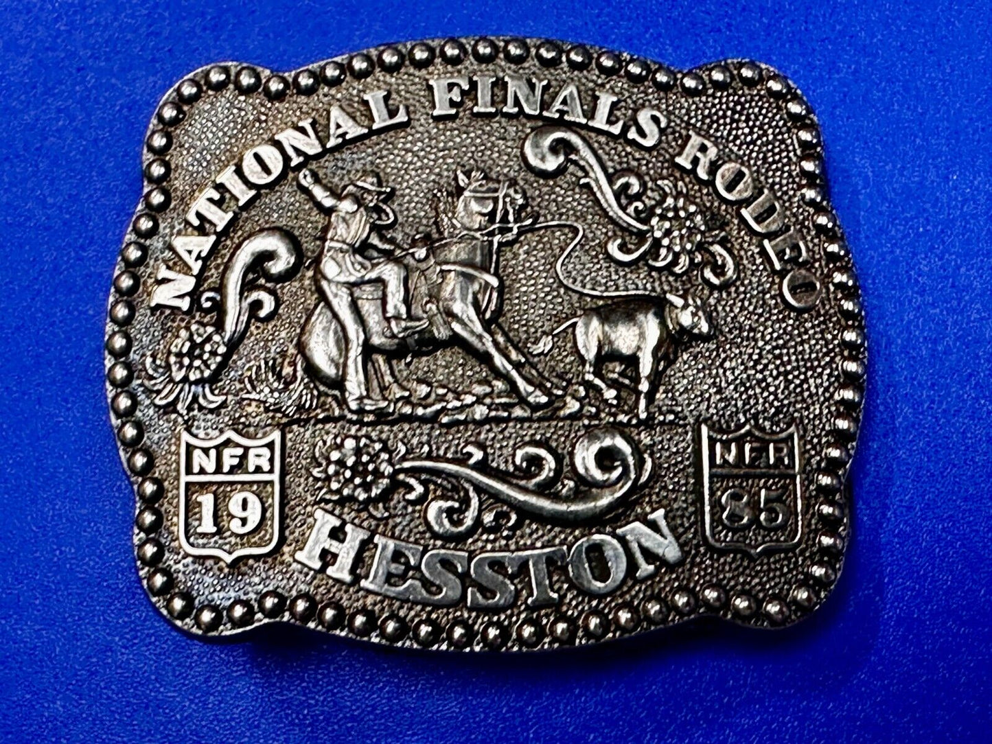 1985 Hesston NFR National Finals Rodeo YOUTH SIZE Western Collectors Belt Buckle