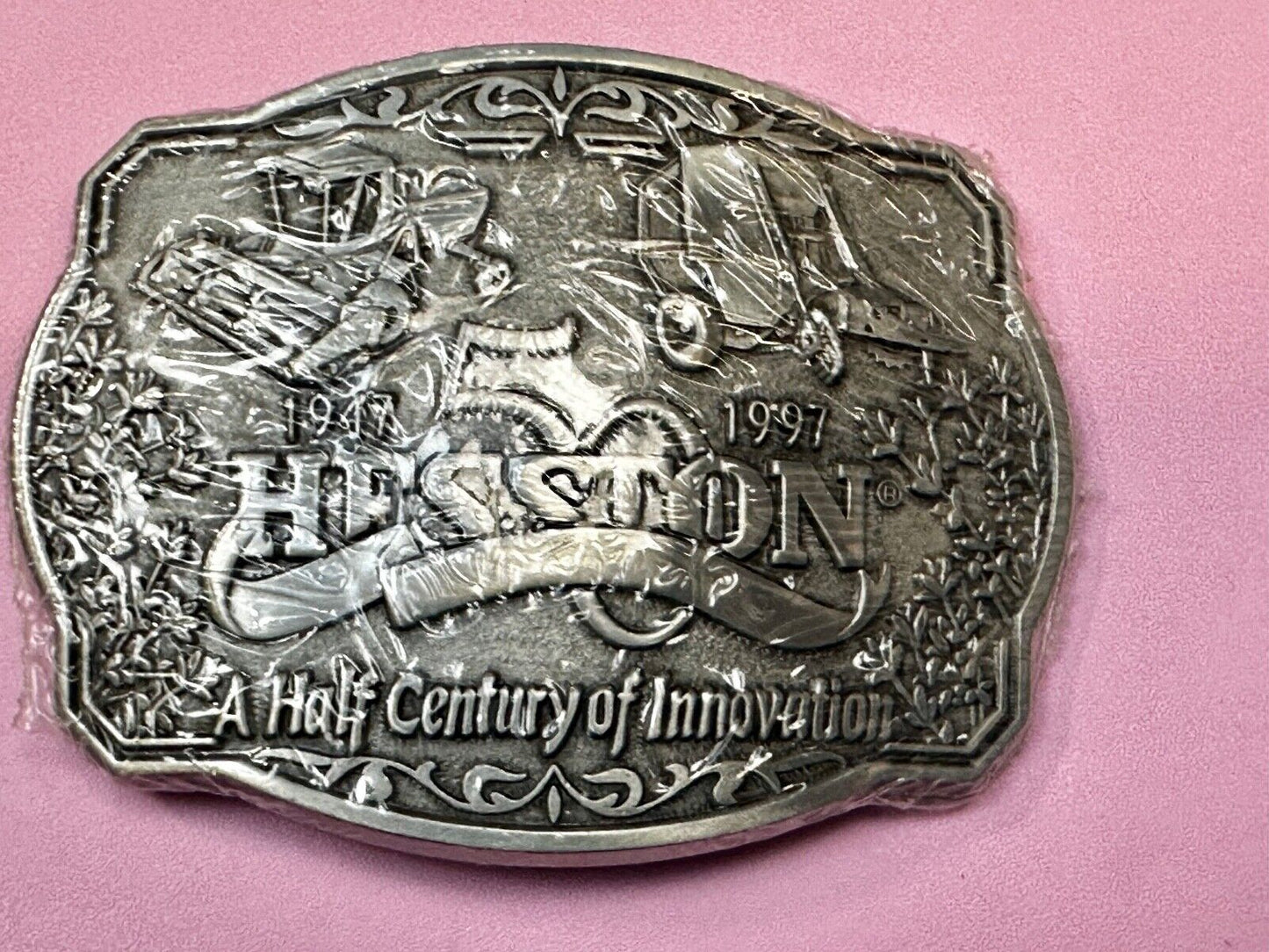 1997 ADM NATIONAL FINALS RODEO ADULT NFR NOS 50 YEAR ANNIVERSARY BELT BUCKLE