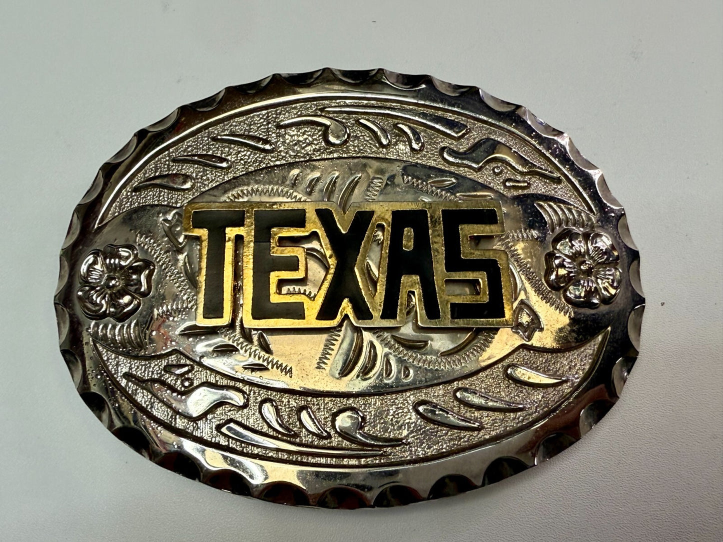 Texas - The name say it all. Big Southwestern Black Block letters Belt Buckle