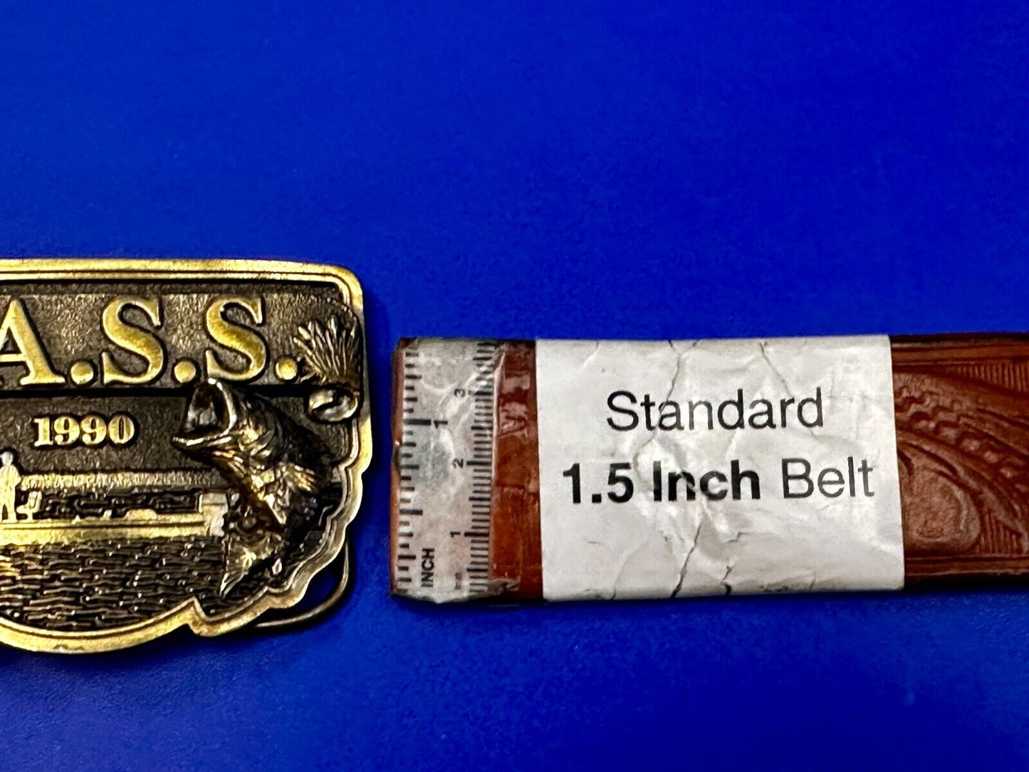 1990 Bass Anglers Sportsman Society Club Great American Fishing Belt Buckle