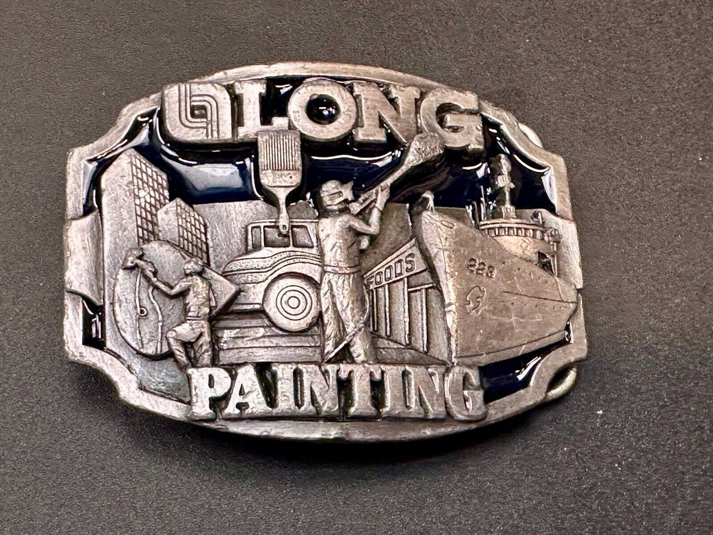 Vintage 1989 LONG painting - Neat Clean Finishing belt buckle