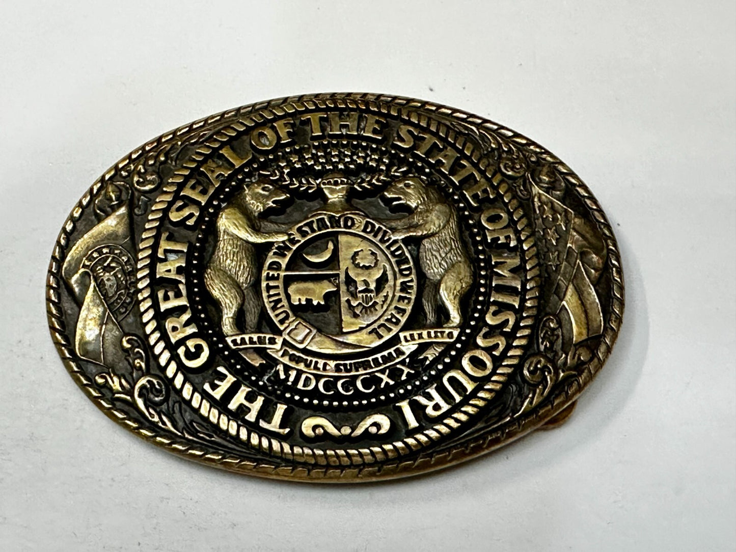 The Great Seal Of The State Of Missouri Statehood Series Tony Lama Belt Buckle