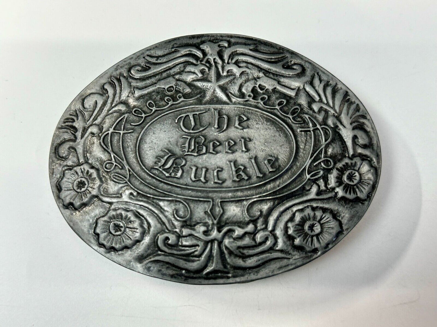 The Beer Buckle - Ornate Large Belt Buckle & Can Holder by BevBuckle