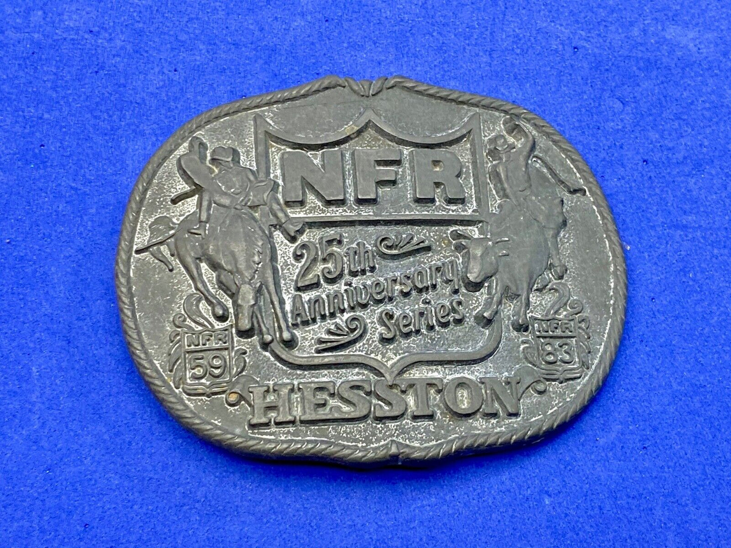 1983 1st edition 25th anniversary NFR National Finals Rodeo belt buckle
