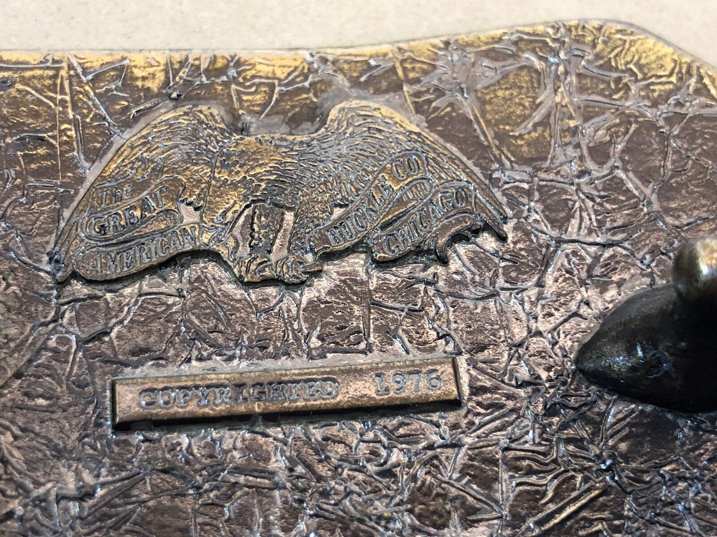 Vintage 1978 American Buckle Co Flying Mallards geese bird Ducks Belt Buckle