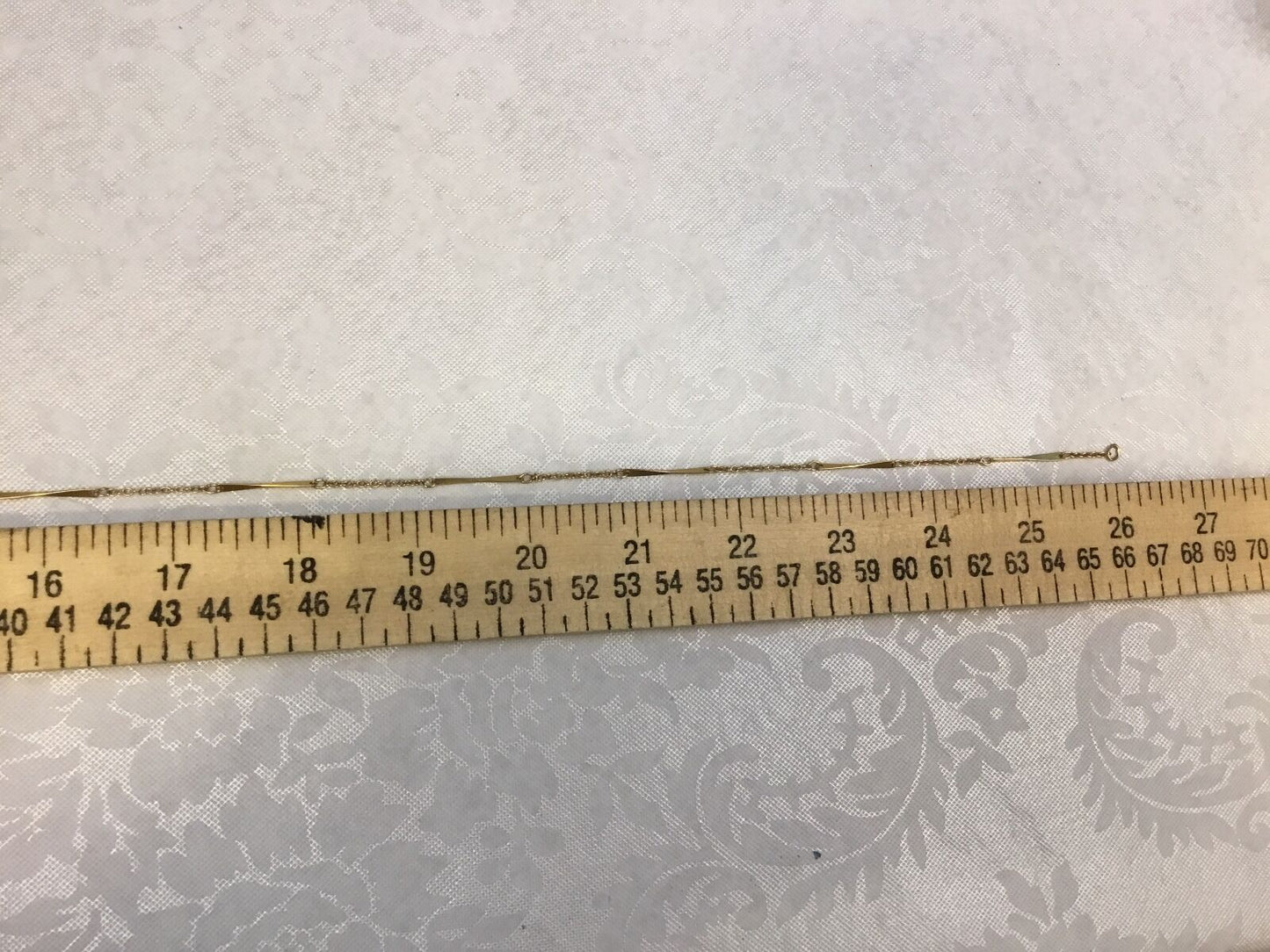 Avon Gold tone bar link - section necklace 26" long