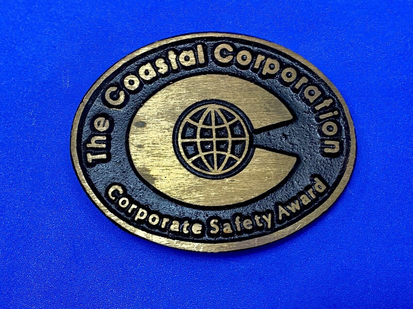 The Coastal Corporation Safety Award solid brass dynabuckle belt buckle