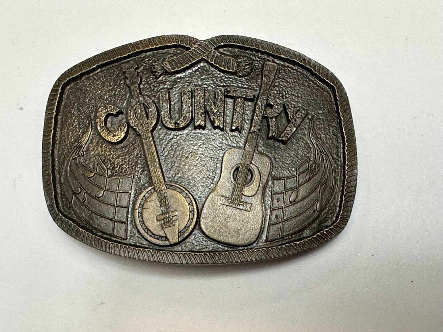Vintage Country music Guitar and Banjo pickers - Indiana Metal Craft belt buckle