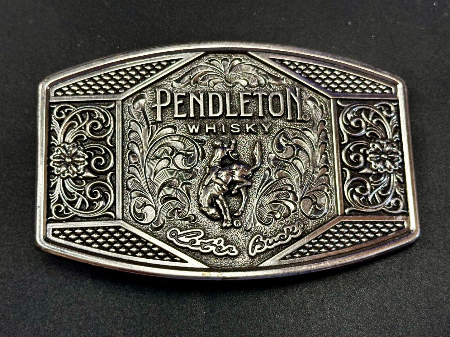 2022 Pendleton Whiskey Leter Buck Rodeo Cowboys Montana Silversmiths Belt Buckle