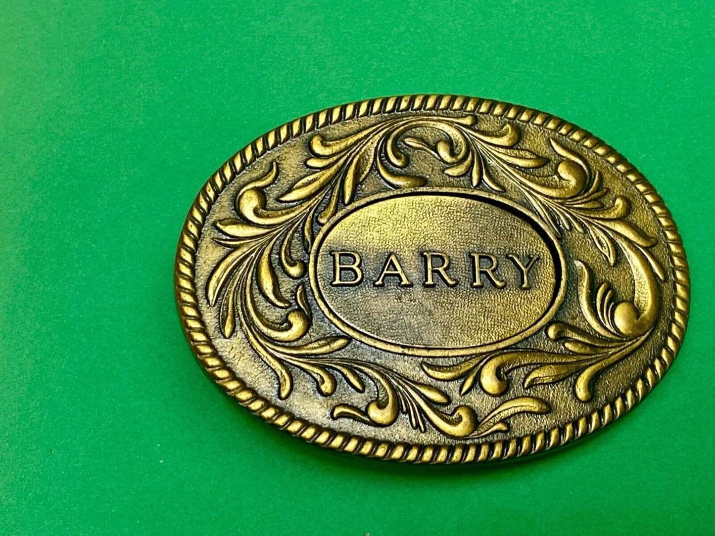 BARRY - western ornate flower swirl belt buckle by Kinney Co