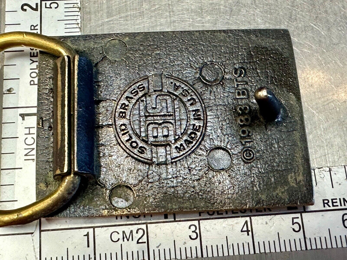 1988 US Olympics 100% Solid Brass Belt Buckle, Olympic Rings Logo & USA '88