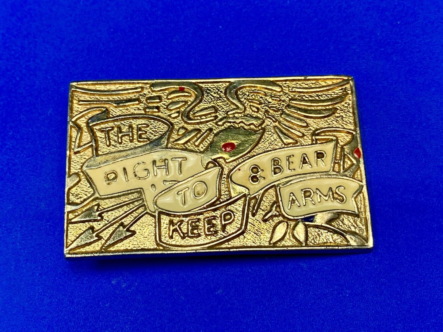 The Right To Keep And Bear Arms Gold Tone Second Amendment Belt Buckle