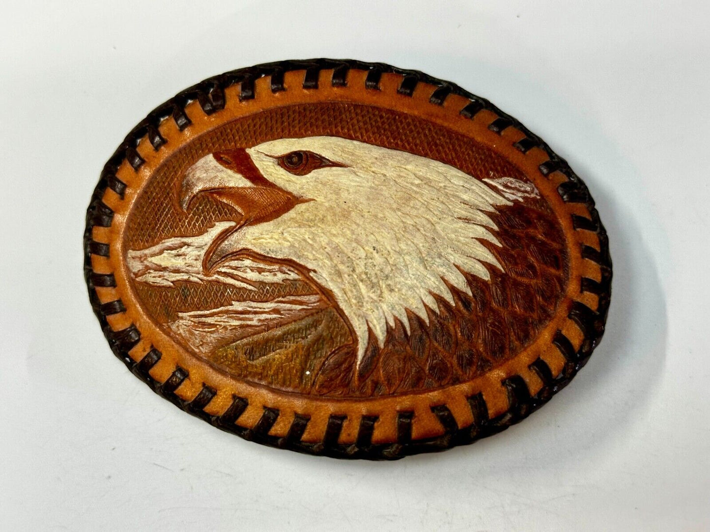 Belt Buckle eagle Leather