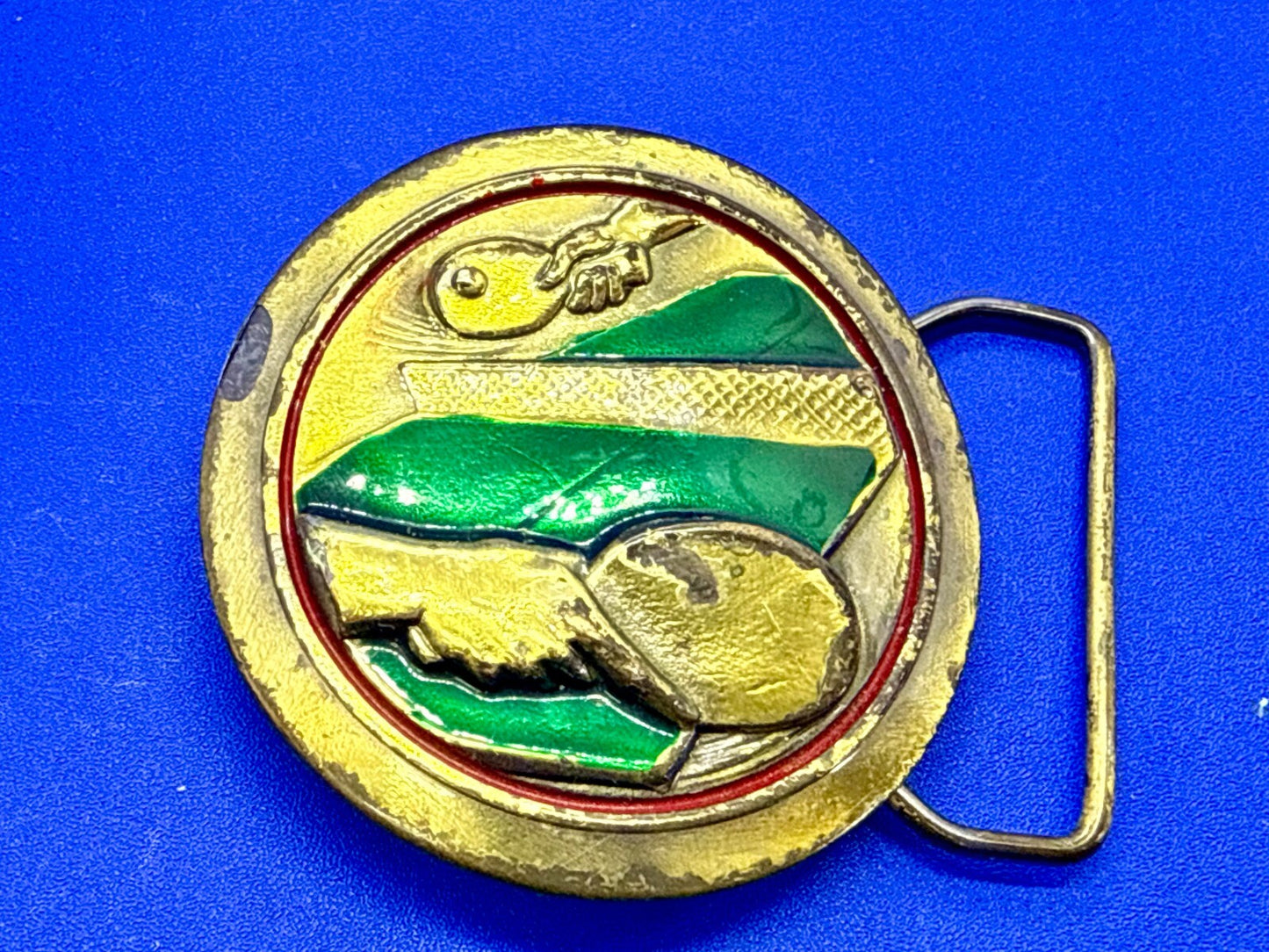 Table Tennis Ping Pong Racket Sports Limited Edition Vintage 1977 Belt Buckle